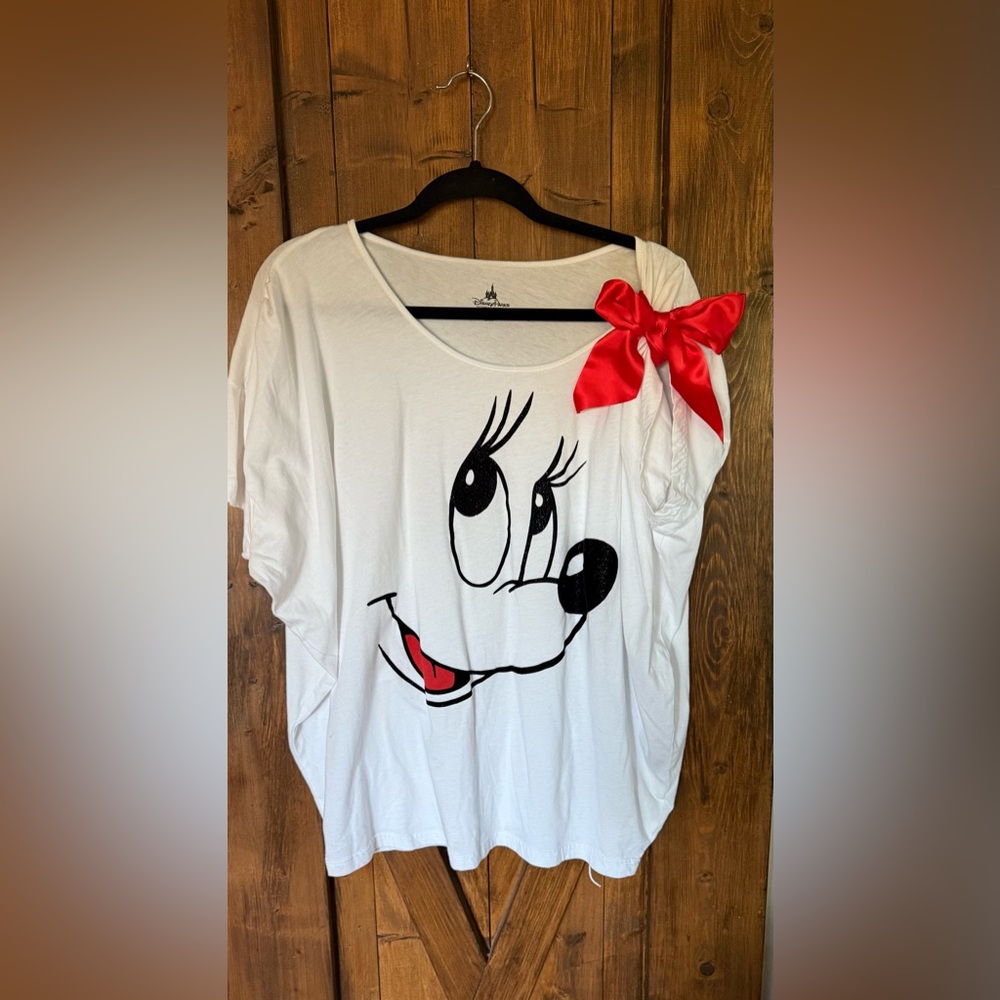 Disney Parks Minnie Mouse Tee with Fun Accent Bow